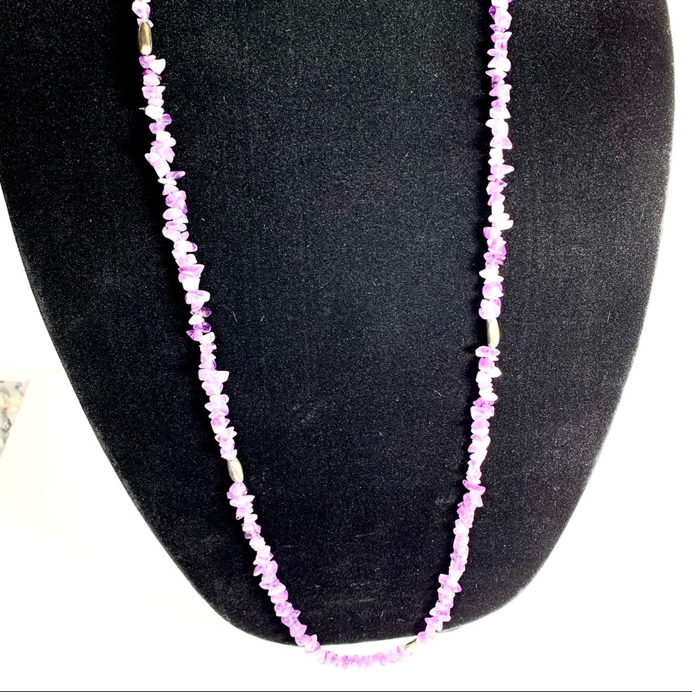 Amethyst chip bead necklace - Picture 3 of 3